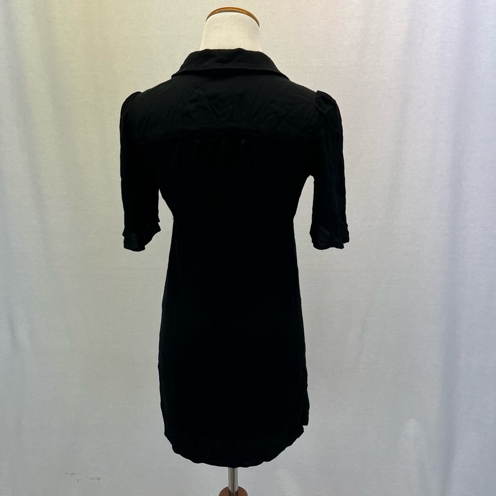 Bash Ba&Sh Viscose Peyton Collared Noir Short Sle… - image 6